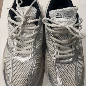 RBX Metallic Silver Mesh Sneakers